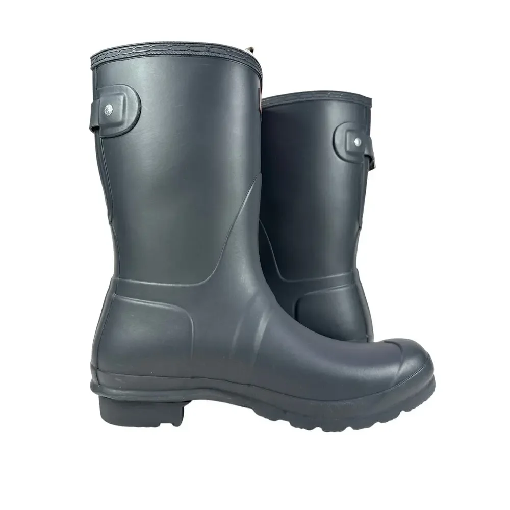 Hunter‎ Original Short Rain Boots Womens 9 Dark Slate Rubber Adjustable Buckle